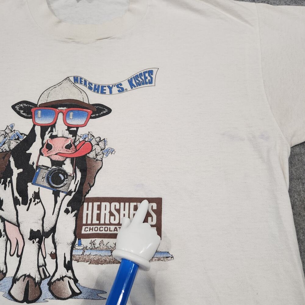 VTG 90s Hersheys Chocolate‎ World Promo Mens L Large Graphic Cow Park T Shirt - Picture 11 of 16